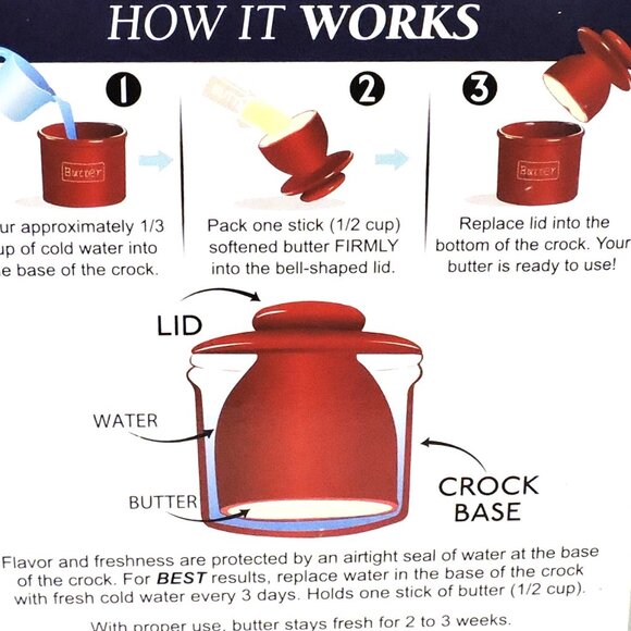 Butter Bell Crock New In Box Never Used Dining Accessory Serveware Storage - Picture 5 of 10